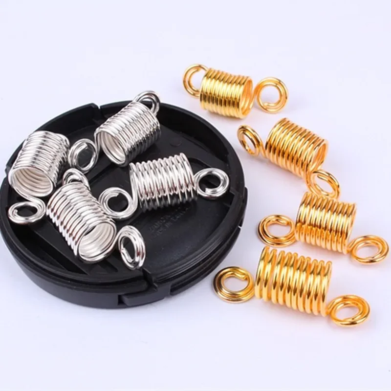 10pcs Antique Silver Gold Spiral Hair Braid Dreadlock Beads Rings Tube Cuffs Clips for Hair Charms Extension Accessories 3 Size