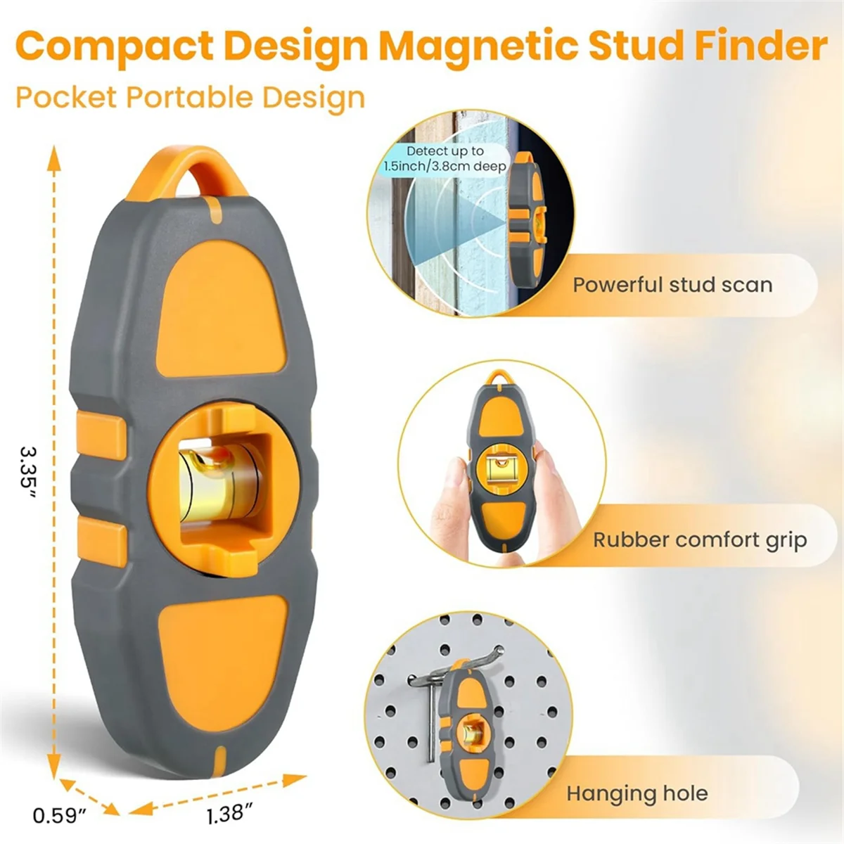 Magnetic Stud Finder Wall Scanner, Magnetic Stud Finder Level Wall Scanner, Easy to Use Magnet Stud Finder Drywall Tool