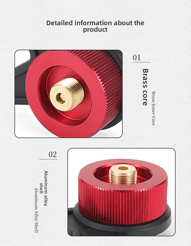 Butan Adapter Mit Halterung Outdoor Butan Gas Umwandlung Joint Camping Herd Adapter Schraube Ventil Ausgang Düse Flasche Adapter – Detail 24