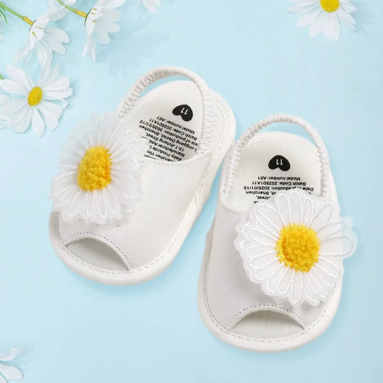 صنادل نسائية صيفية فستان زفاف للأطفال أحذية مسطحة أحذية أطفال حديثي الولادة زوج أول من أحذية المشي