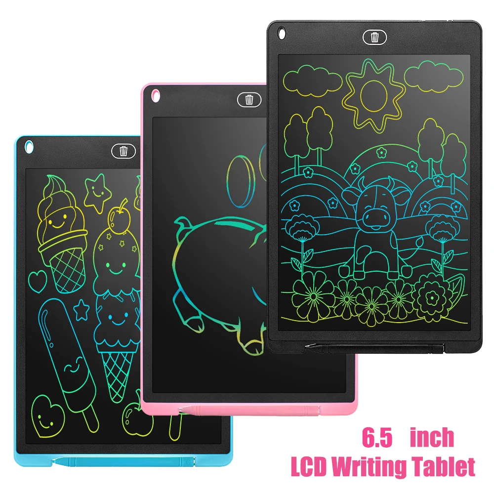 Tablette d'écriture LCD de 6.5 pouces, planche à dessin, jouets éducatifs Montessori pour enfants étudiants, tableau noir magique, jouet cadeau