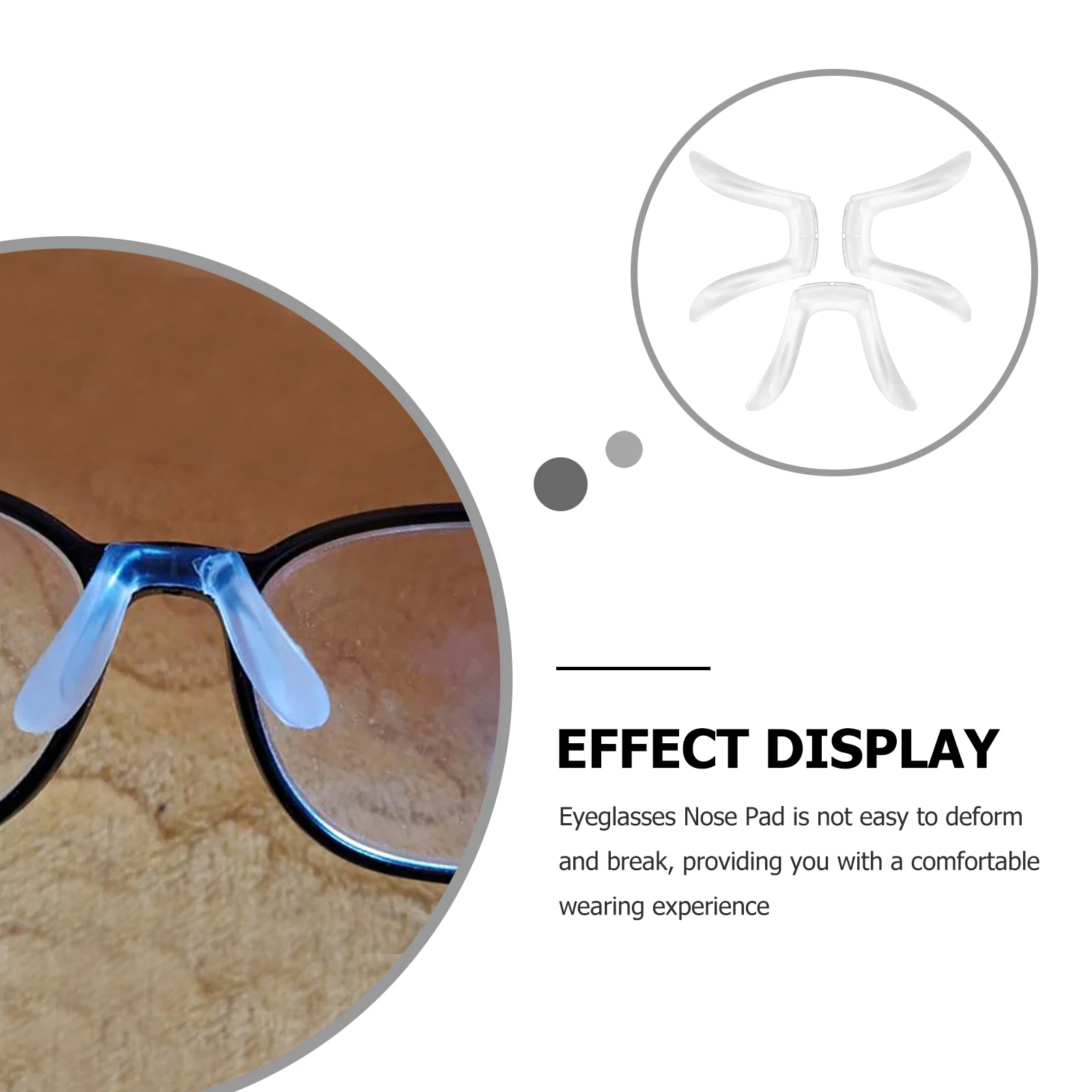 3pcs Transparent Nose Pads for Eyeglasses Non-slip Comfortable Silicone Replaceable Supplies Students Children Glasses Repair