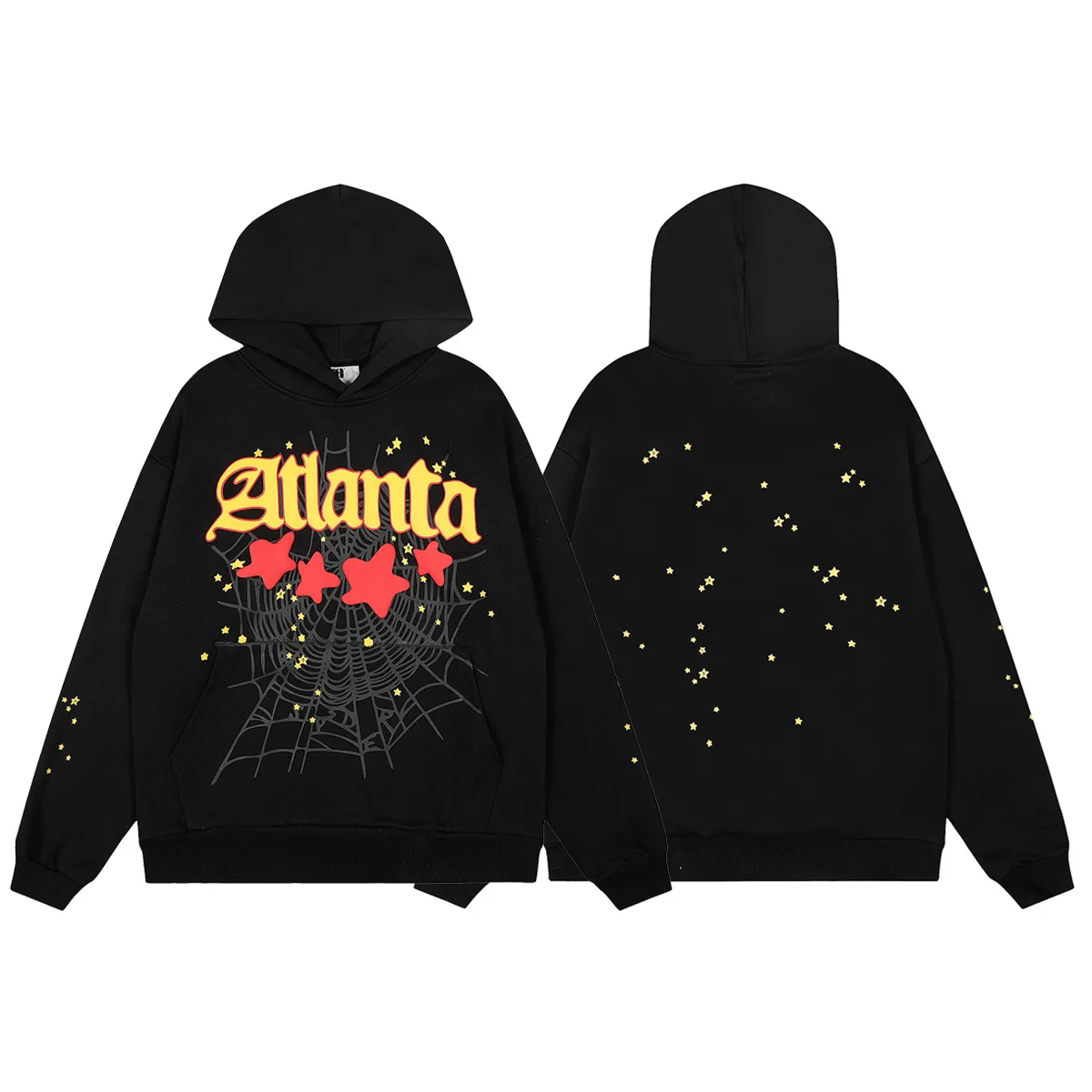 

American Sle Spider Web Fong Print Hoodie Sweatirt Trousers Pure Cotton Set Couple Casual Sports Spring 2026