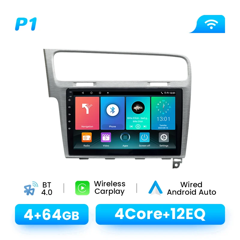 Draadloze Carplay GPS Auto Multimedia Speler Voor VW Golf 7 2013-2017 Android 14 Radio 1280*720 IPS navigatie DSP AI Voice