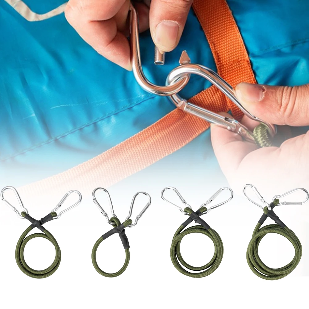 All Weather Use Elastic Rope Heavy-duty Rope Carabiner Hook Flexible Use Heavy-duty Applications High-strength Rubber