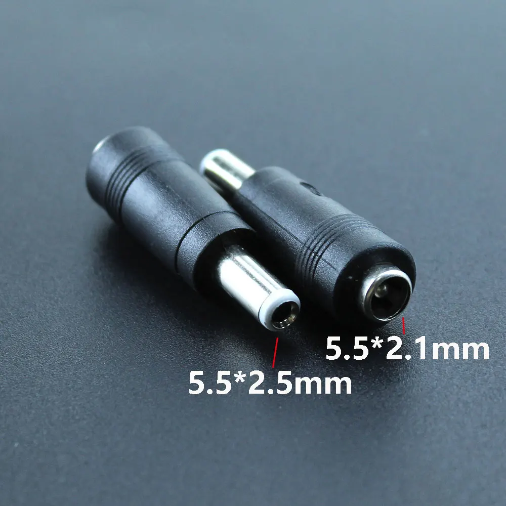 1-10pcs 5.5 x 2.1 mm female to 5.5 x 2.5 mm male DC Power Connector Adapter Laptop 5.5*2.1 female to male 5.5*2.5