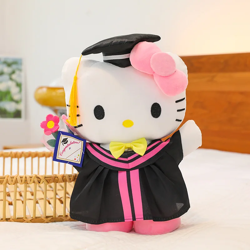 Sanrio Anime Plush Cinnamoroll My Melody Kuromi Hello Kitty Graduation Plushie Doll Kawaii Soft Stuffed Graduation Gifts image 5