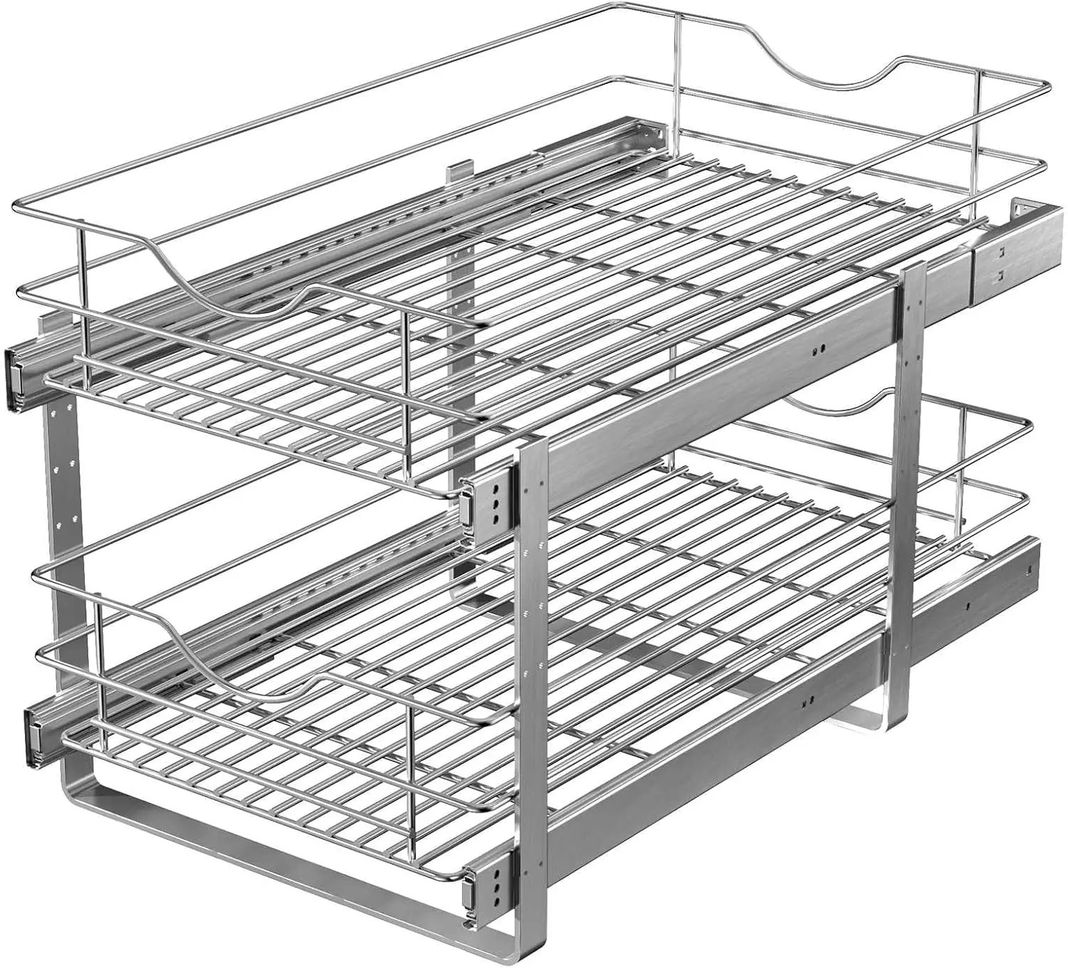 

Pull Out Cabinet Organizer,(17½"W x 22" D) 2 Tier Soft Close Slide Out Drawer For Kitchen Base Cabinet, Individual Pull Out S