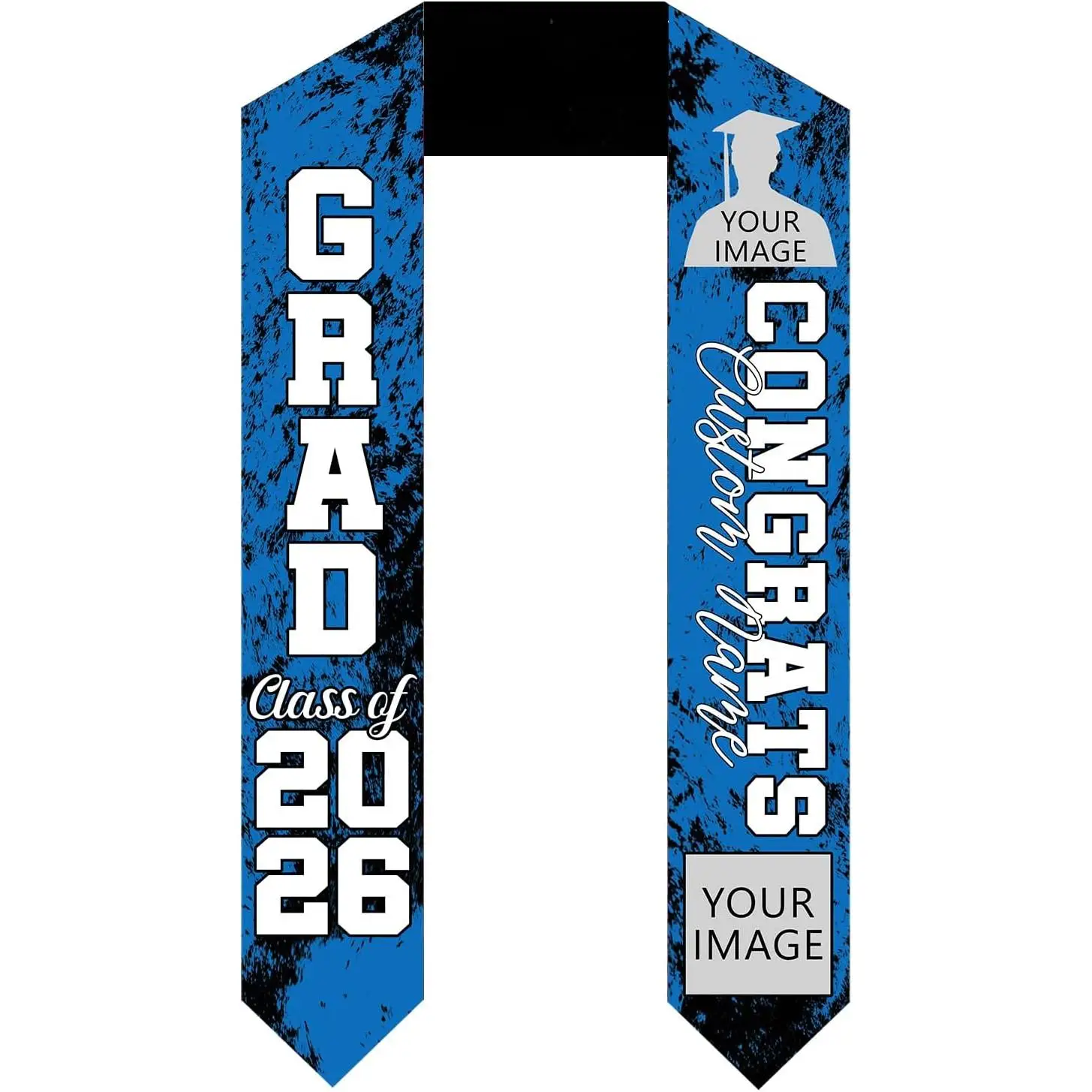 Personalized Graduation Stole, Class of 2026 Custom Photo Name Logo Sash,One Size, Multi Color