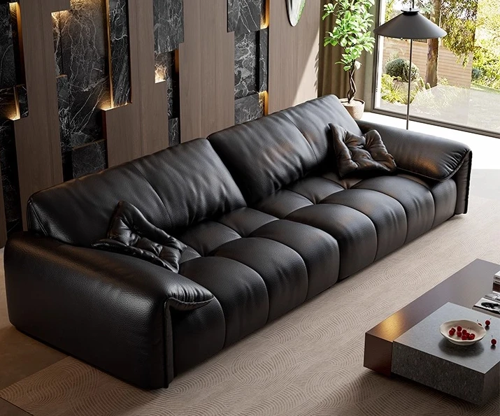 

2025 new model, simple, genuine leather, sofa living room, Italian style, light luxury
