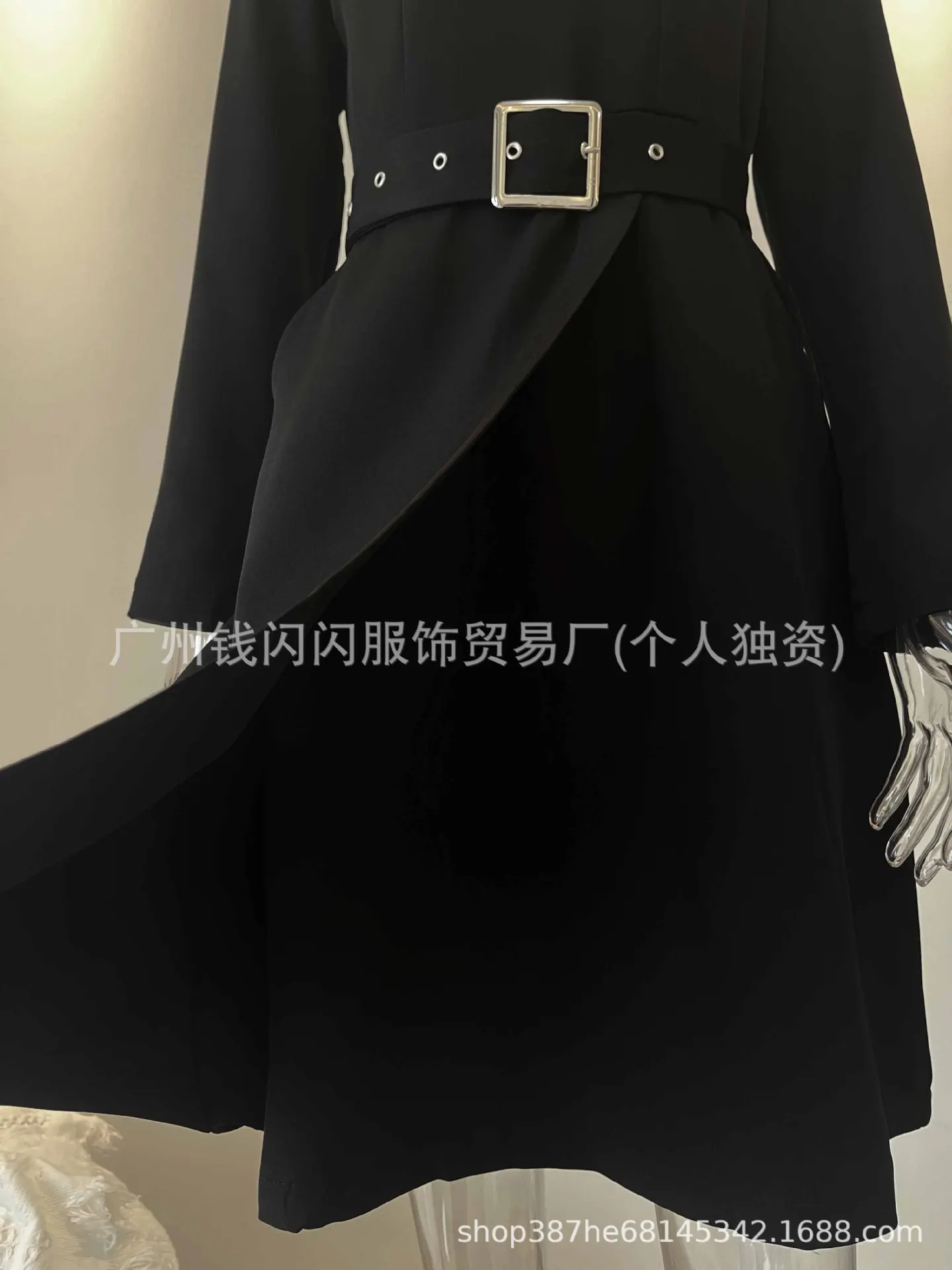 Casual Chic Women Sashes Midi Dress Elegant Women Splicing Pockets Long Sleeve Dress Fashion 2025 Autumn Women Vestidos Office