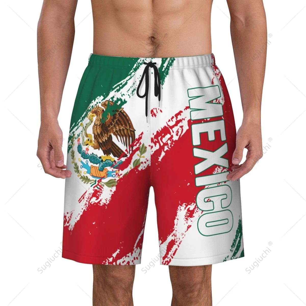 

Мужские Пляжные штаны с флагом Мексики, пляжные шорты для серфинга, для мальчиков, для футбола, езды на велосипеде, одежда для бега, полиэстер