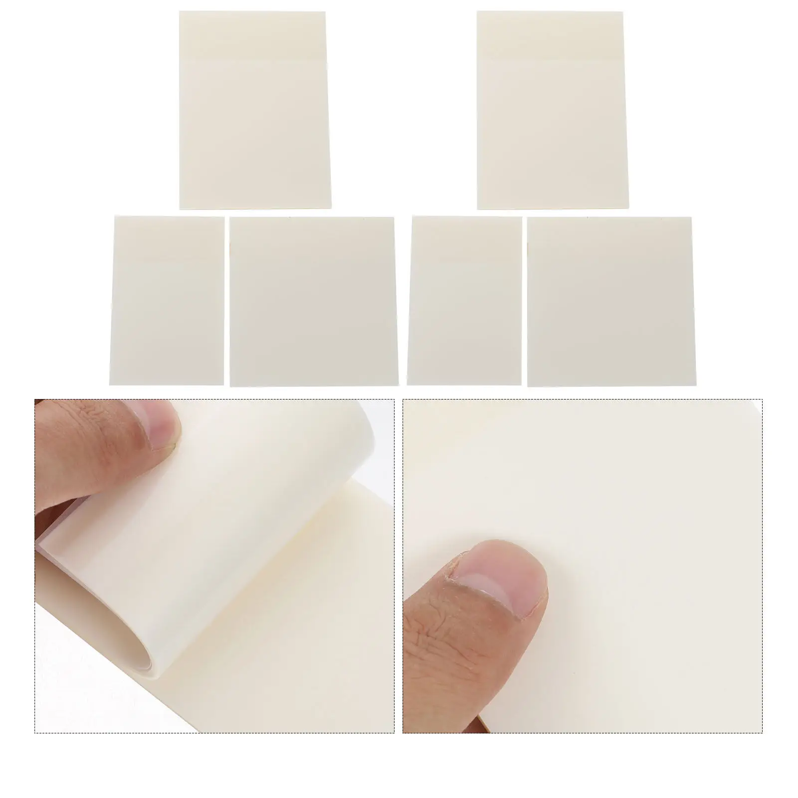 

6Pcs Clear Plastic Memo Papers Removable Transparent for Office School Home Wall Computer Fridge Desk Use Memo