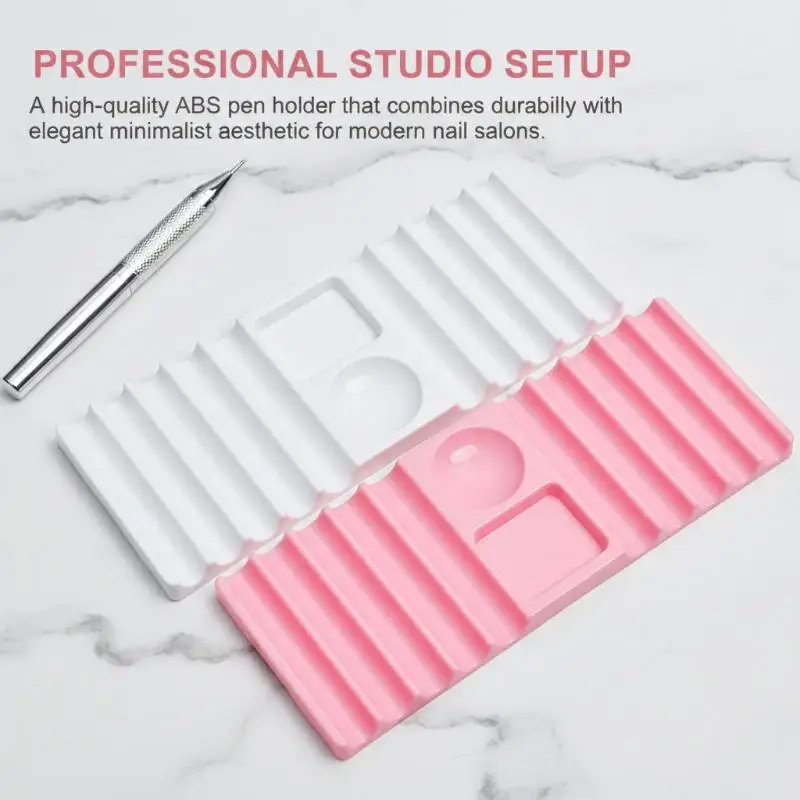 Plastic Multi-purpose Nail Art Pen Holder 10-Compartment Brush Stand Color Palette Organize Display Manicure Tool No Mess