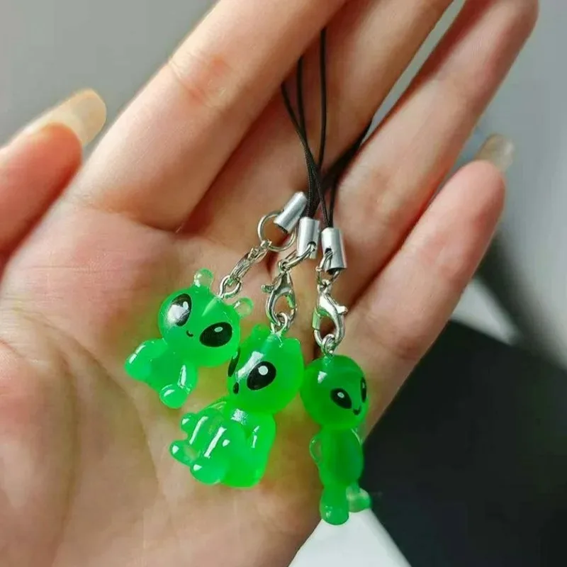 Charm Luminous Alien Resin Charms Funny Cute Earring Pendant For Jewelry Make DIY Necklace Phone Chains Keychain Decor Wholesale