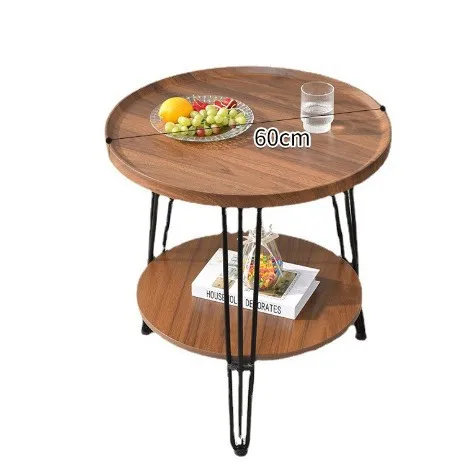 

coffee table modern simple round living room movable sofa side few hotel reception small round table