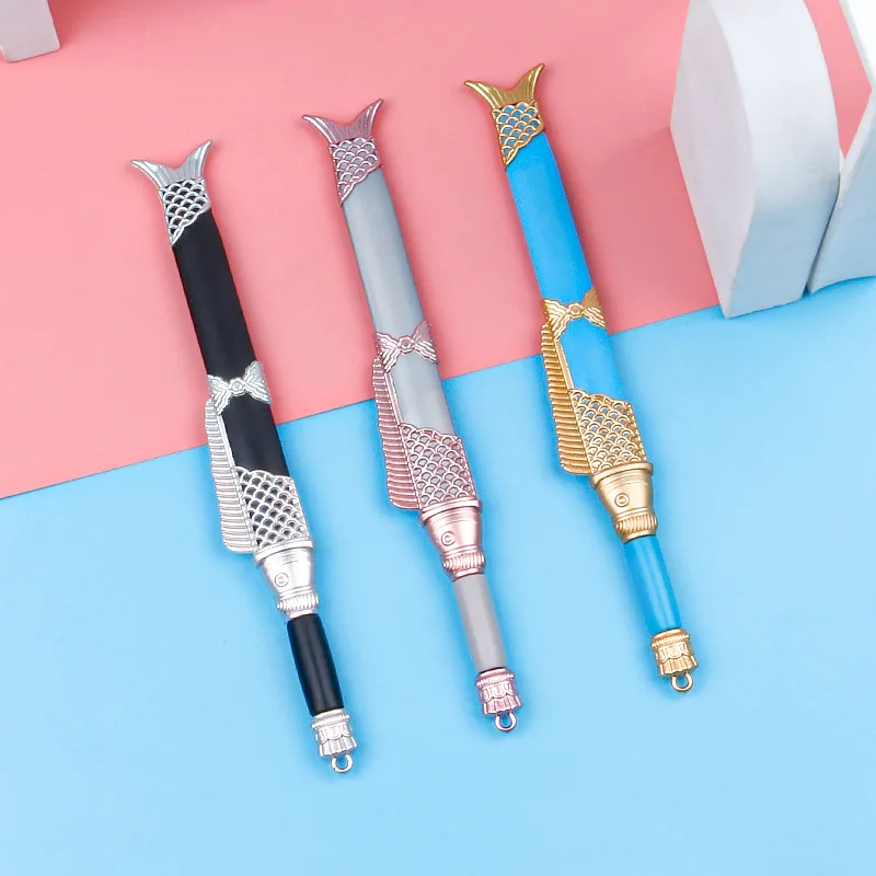 3pcs Cartoon Stationery Gel Pen Creative Fish Sword Shape Cute Student Neutral Pen Black Ink Signature Pen Kids Prizes Gift