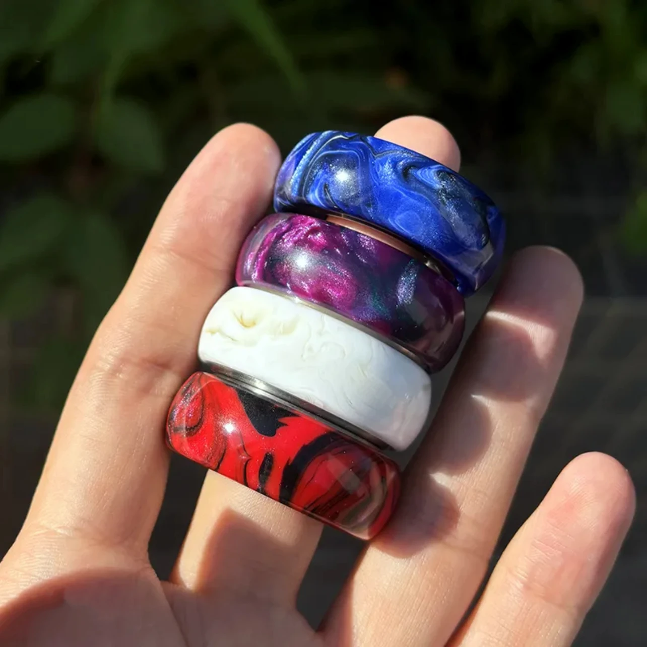 Finger Ring EDC Toys Fidget Slider Stainless Steel Magnetic Haptic Sliders Glide Anti Stress Sensory ADHD Focus