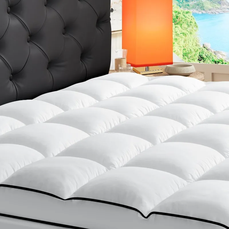 

Queen Mattress Topper, Extra Thick Cooling Mattress Pillowtop for Back Pain, Plush Mattress Pad Protector