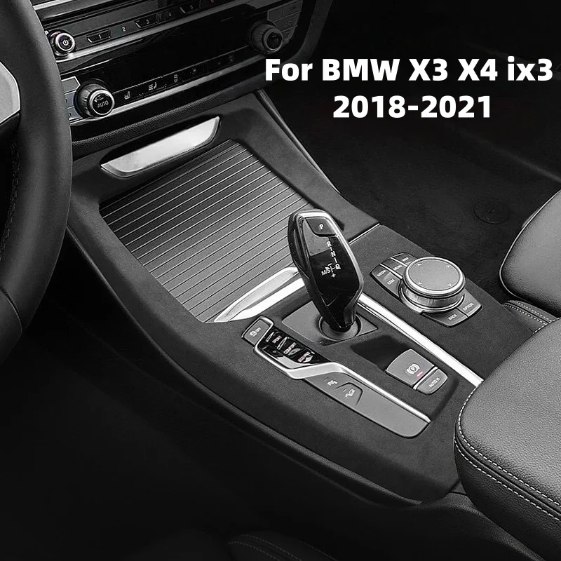 

For BMW X3 X4 ix3 G01 G02 G08 2018 2019 2020 2021 Alcan tara Suede Car Central Control Gear Shift Panel Trim Cover Accessories