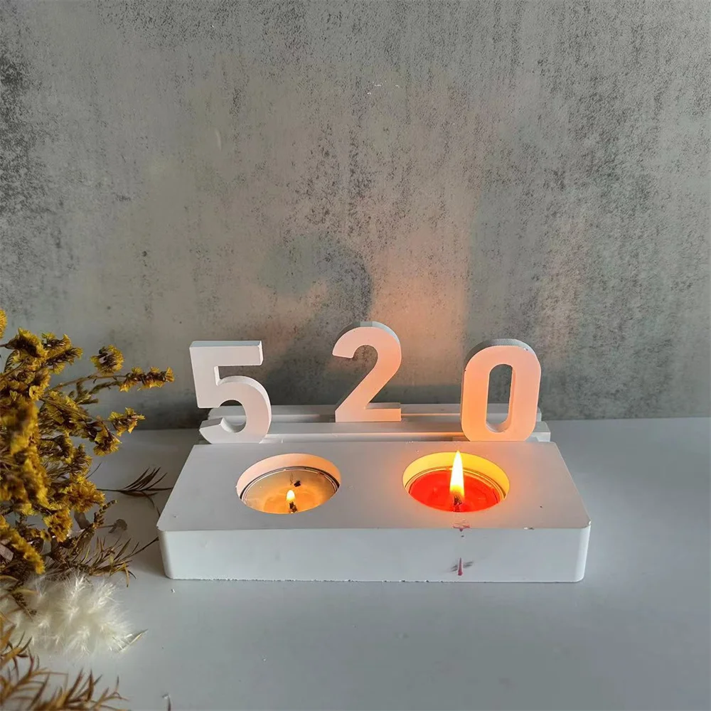 0-9 Lucky Digital Silicone Mold Digital Plugin Silicone Mold Candle Stand Plugin Gypsum Mold