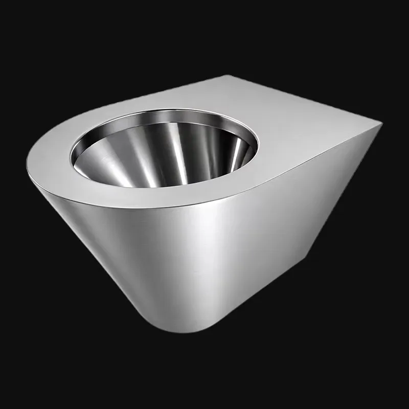 Kuge Architectural Anti Vandal SUS 304 Stainless Steel Wall-Hung Toilet P-Trap Water Closet for Prison Facility