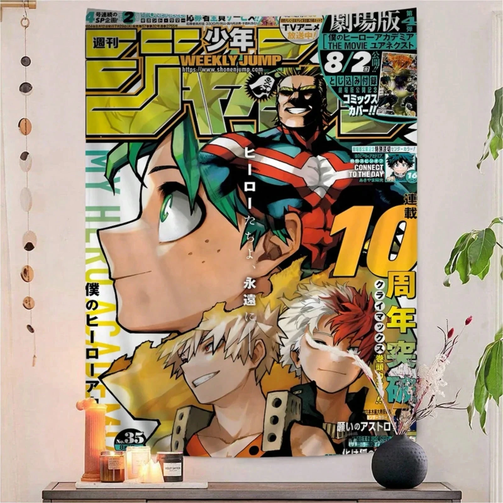 Anime B Bakugo Katsuki Bunter Wandteppich, Hippie Boho Mandala Wandbehang für Schlafzimmer, erschwingliche Heimdekoration, Flachdruck