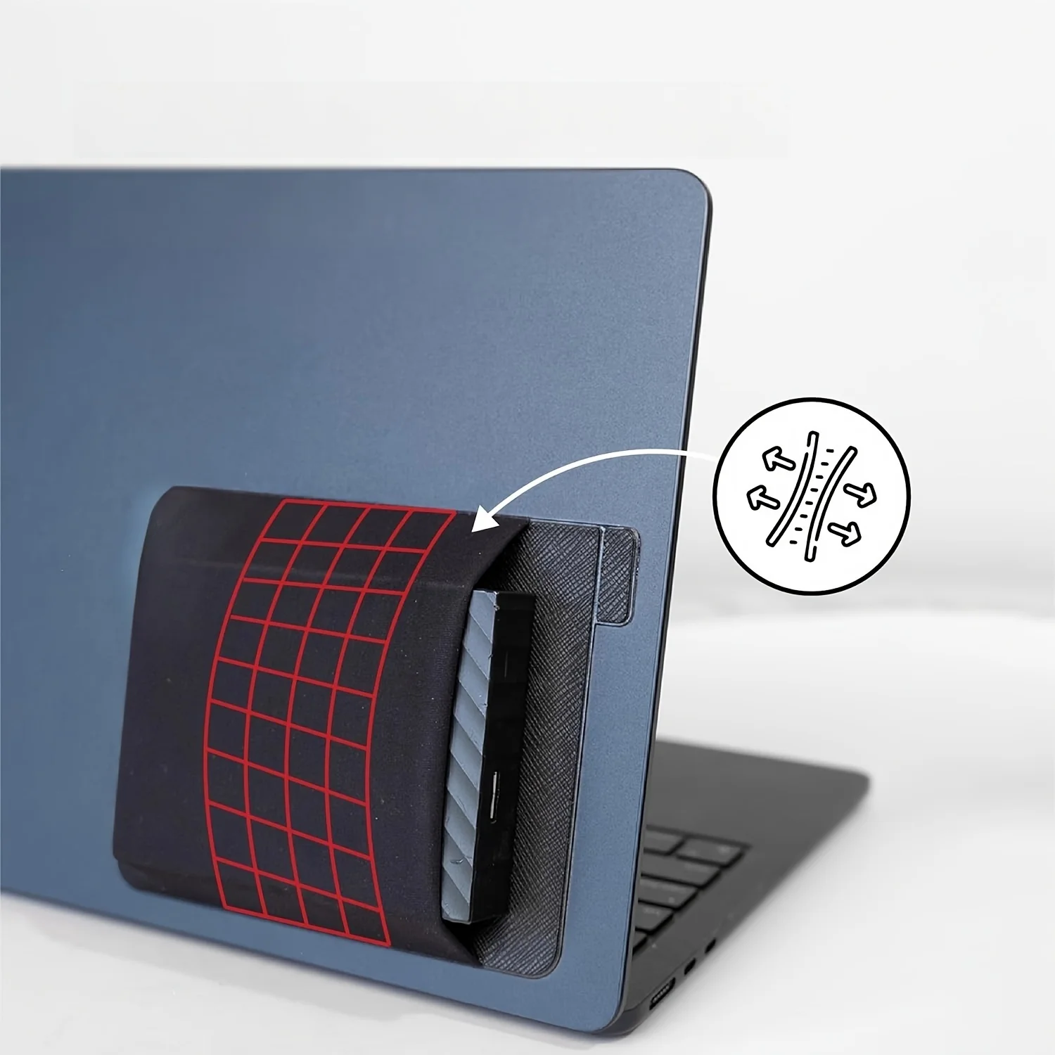 Bolsa adesiva extensível para mouse de lycra - Organizador de disco rígido digital e capa para laptop - Presente de Natal perfeito para escritório diário