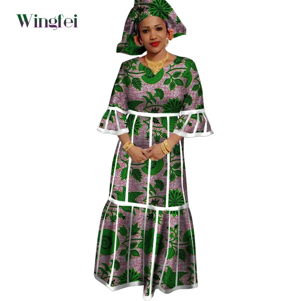 Afro dresses számára Nők Félidő Ingujj maxi stv dresses Ankara nyomtatás afro Nők boubou dashiki dresses estélyi gowns WY3116