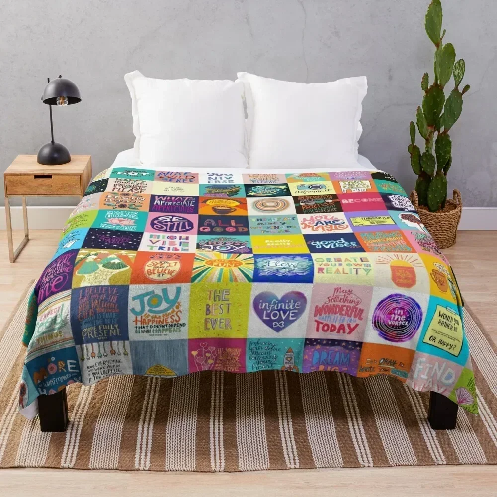 

Positivity Patchwork Throw Blanket Polar Soft for winter Beach Blankets