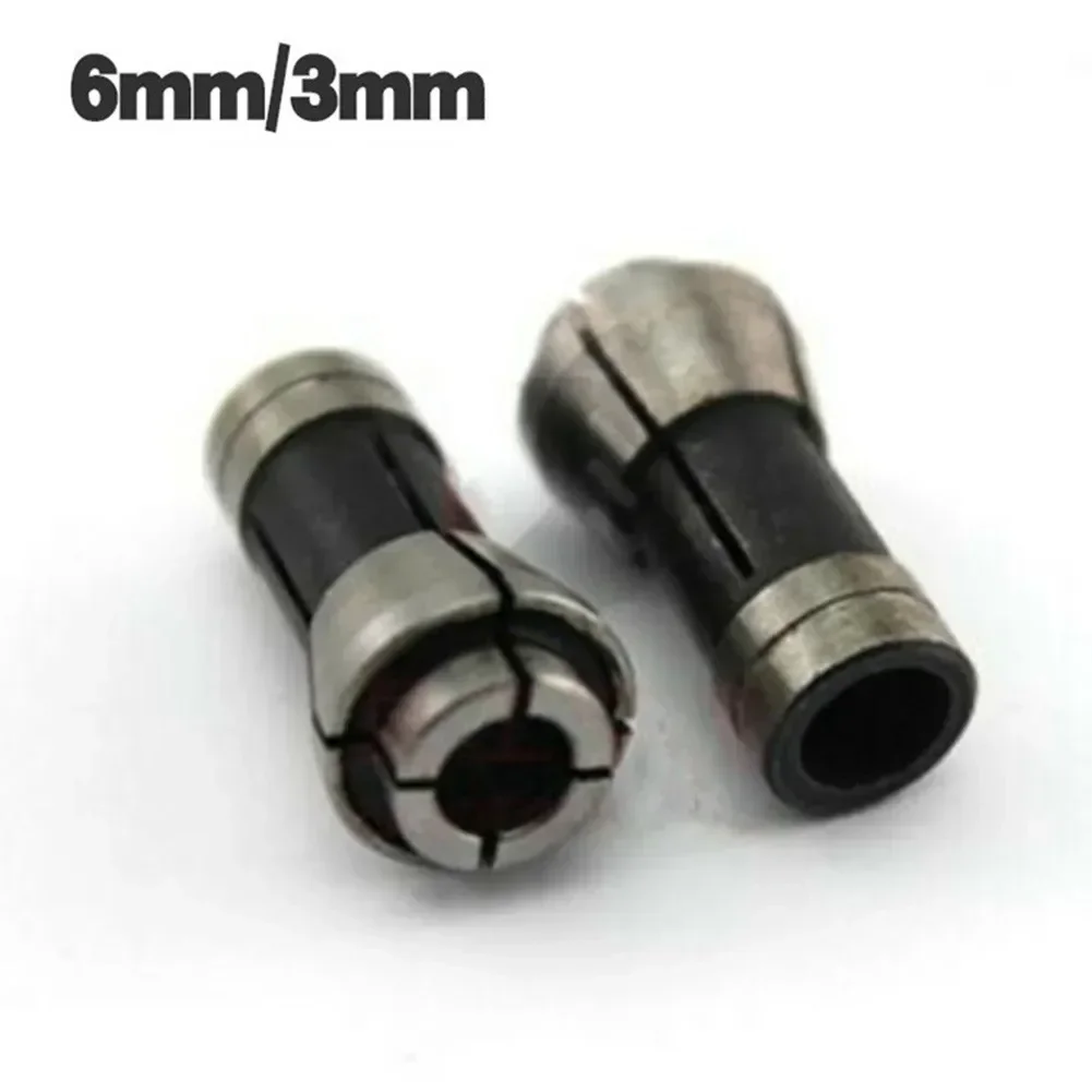 2pcs 3/6mm Bit Shank Adapter Holds Arbors Shanks Tools Woodworking Trimming Engraving Machine Collet Chucks Die Grinder Router