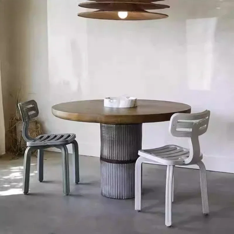 Color creative art restaurant dining chair Internet celebrity leisure chair
