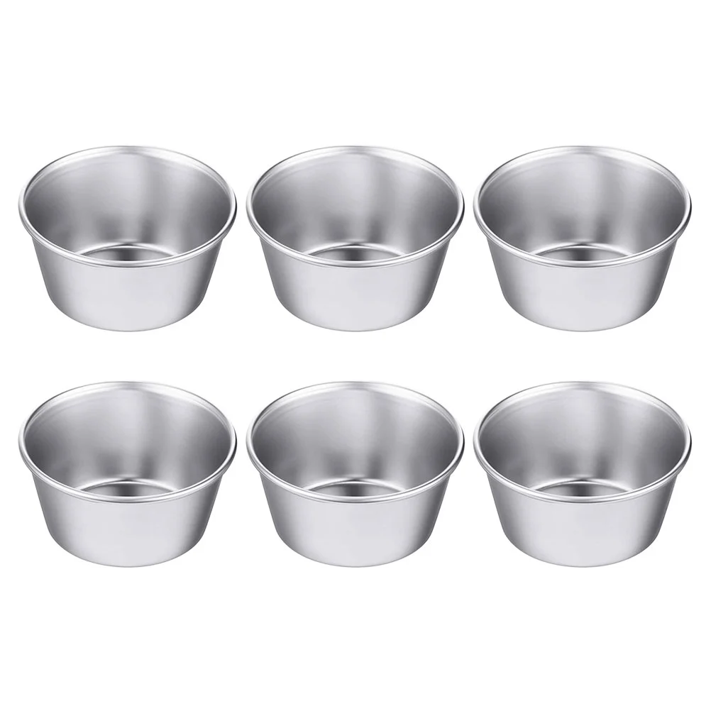 

6 Pcs Carbon Steel Cake Mold Tart Molds for Baking Round Pans Mini Tins with Cover