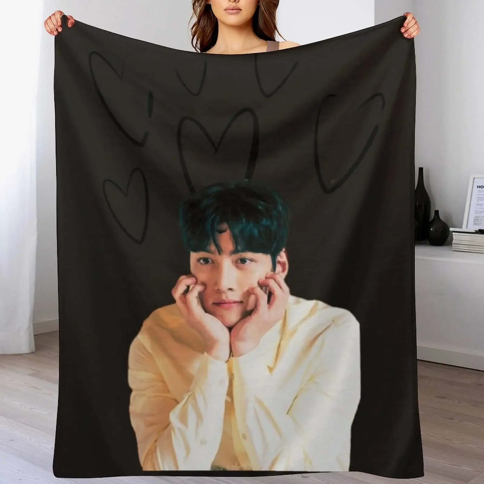 

Ji chang wook Throw Blanket Soft Plaid Sofa Throw for winter Hairy Blankets