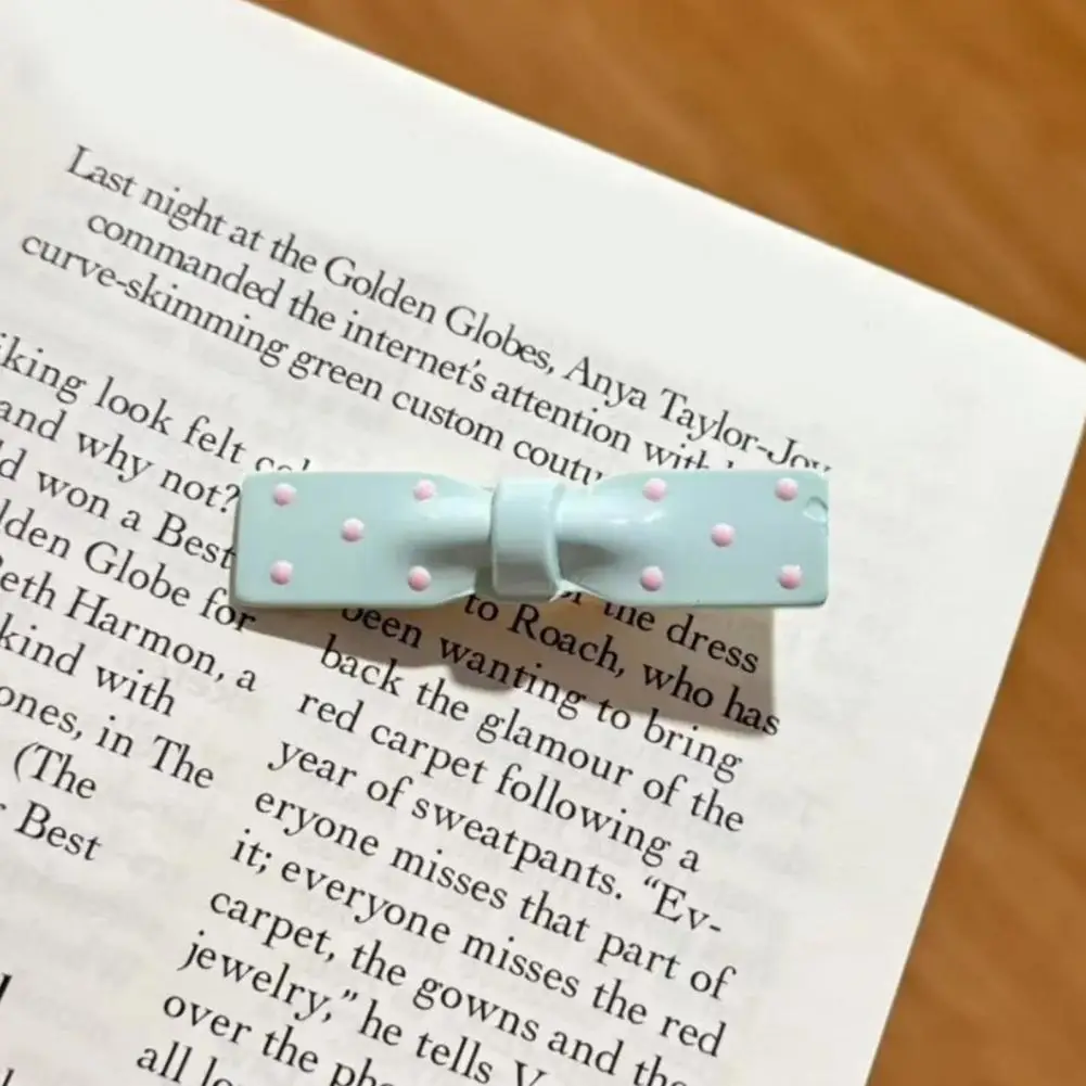 

3d Square Bow Clip 4pcs Girl Hairpin Set Dot Print Bow Tie Hair Clips Lightweight Non-damaging Hair Accessories for School Wear