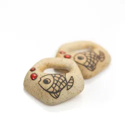 Ceramic Retro Pendant Fish Star Shape Necklace Accessories, Jewelry Processing DIY Materials Z770D