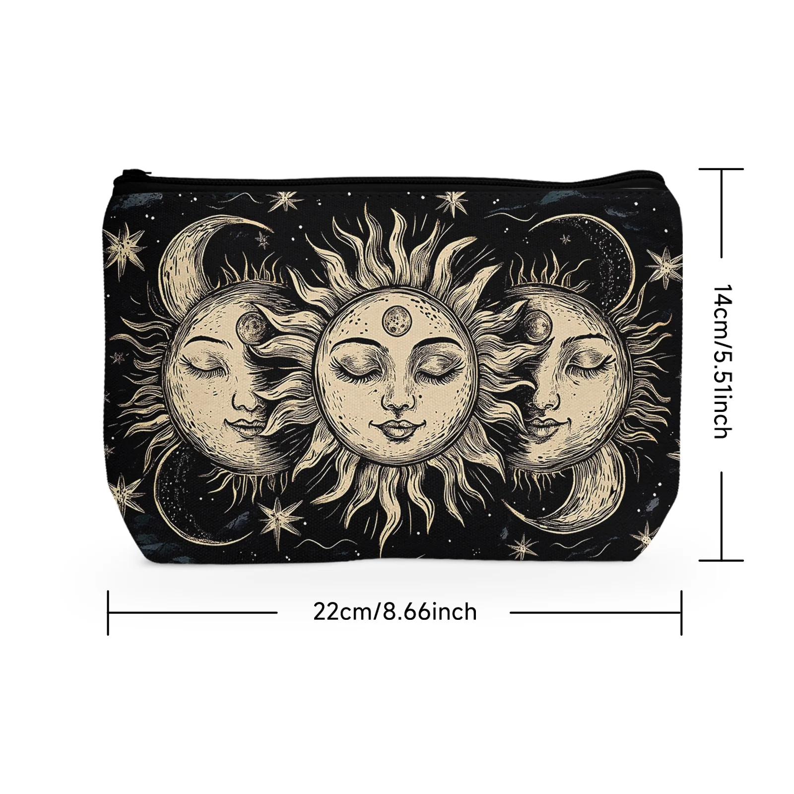 1Pc Tarot Makeup Bag Retro Sun Makeup Bag Bohemian Witch Gift Makeup Bag Hippie Moon Makeup Bag Mother'S Day Gift