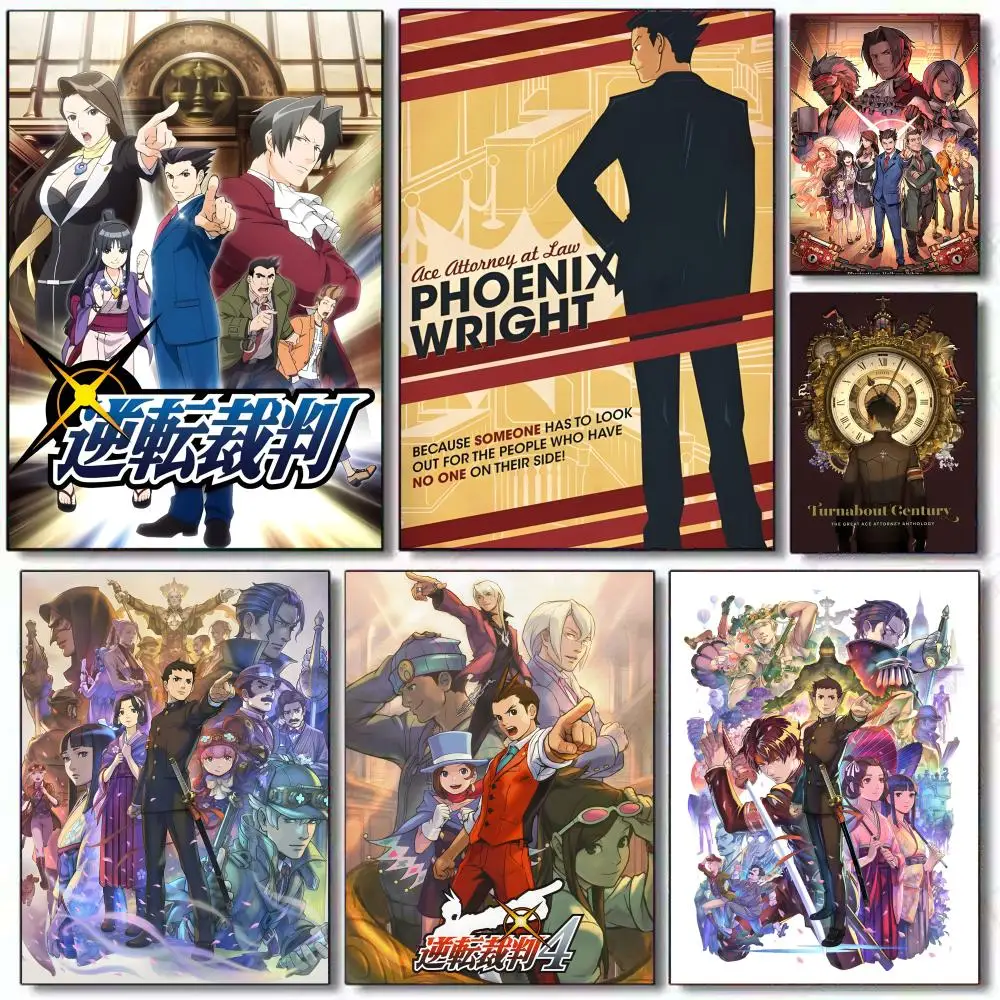 Visual Novel Adventure Game A-Ace AttorneyS Poster Gift with prints Home bedroom living room decoration promotion and display