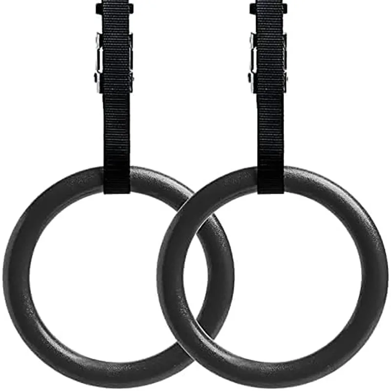 ABS Gymnastic Rings with Adjustable Straps Exercise Rings with Metal Buckles Non-Slip Fitness Rings for Home Gym Outdoor Train