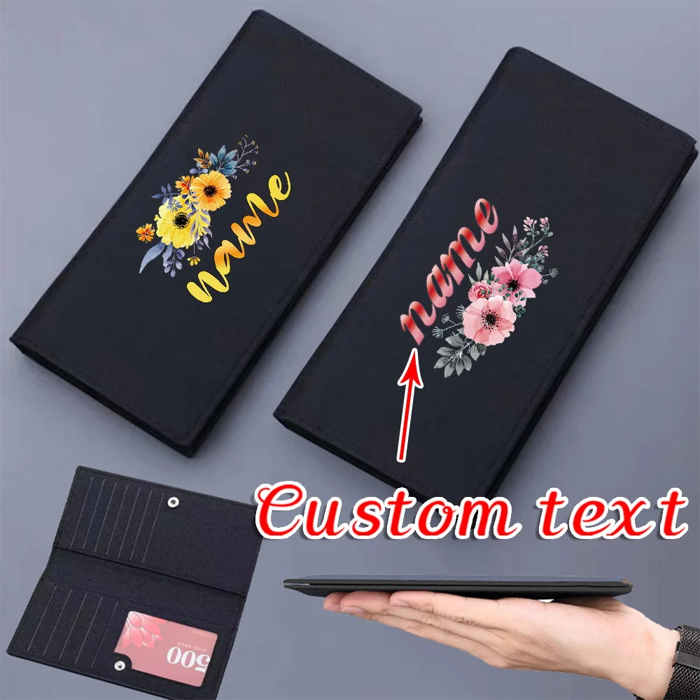 

Персонализированный индивидуальный карманный кошелек с именем, прочный кошелек для наличных, держатель для удостоверений личности, кошельки, кредитный чехол, сумка, многофункциональная сумка для монет