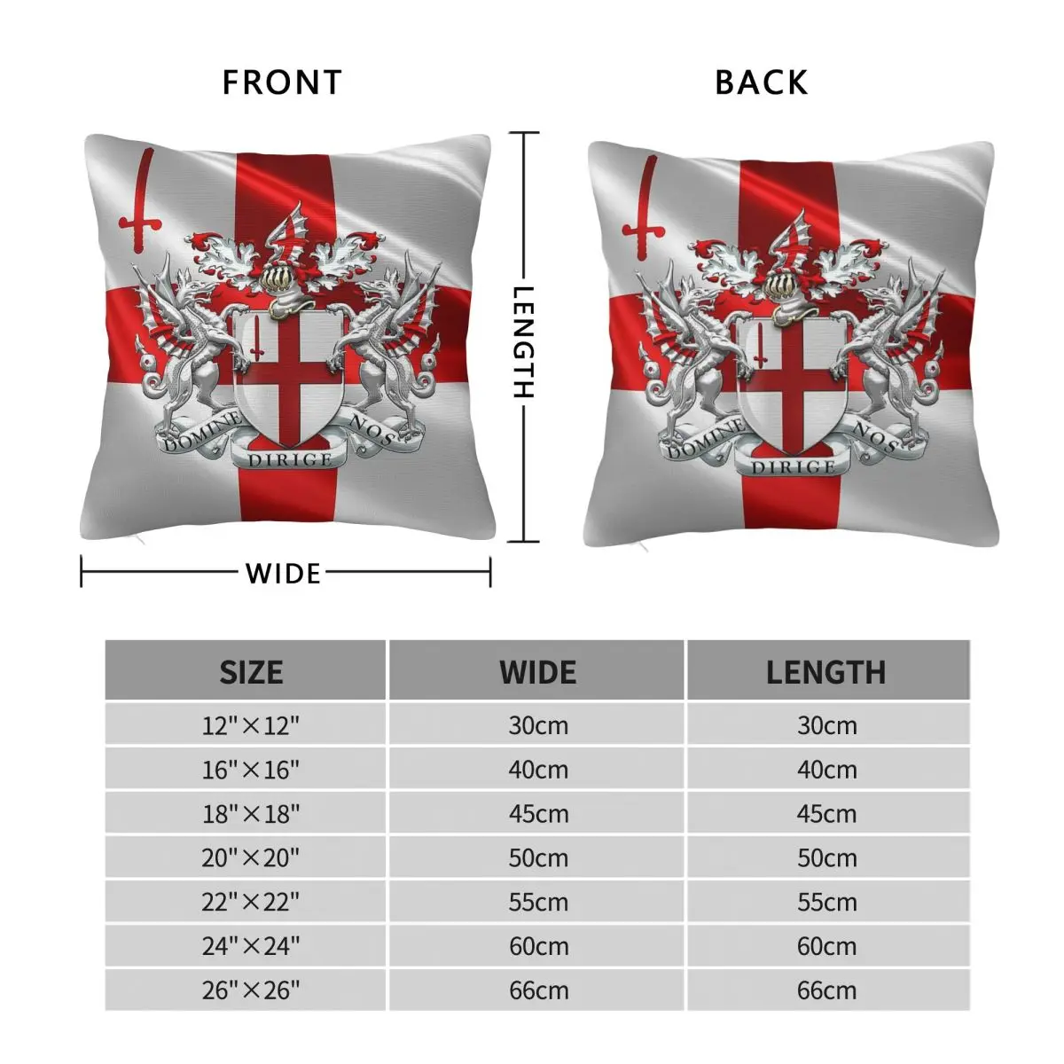 City Of London Coat Of Arms Square Pillowcase Polyester Linen Velvet Pattern Zip Decor Pillow Case Sofa Seater Cushion Cover