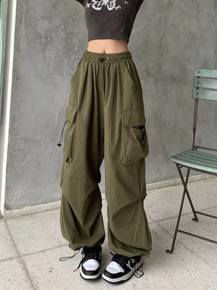 

Autumn Vintage Workwear Casual Trousers Versatile Straight Draping Leg Pants Pocket Loose Wide-legged Pants Oversize Sweatpants