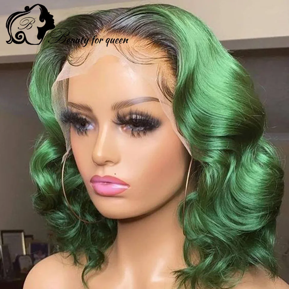 Peluca frontal de encaje de cabello humano brasileño 60 rubio claro verde menta gris 613, pelucas de encaje sintético y mezcla HD 13x4