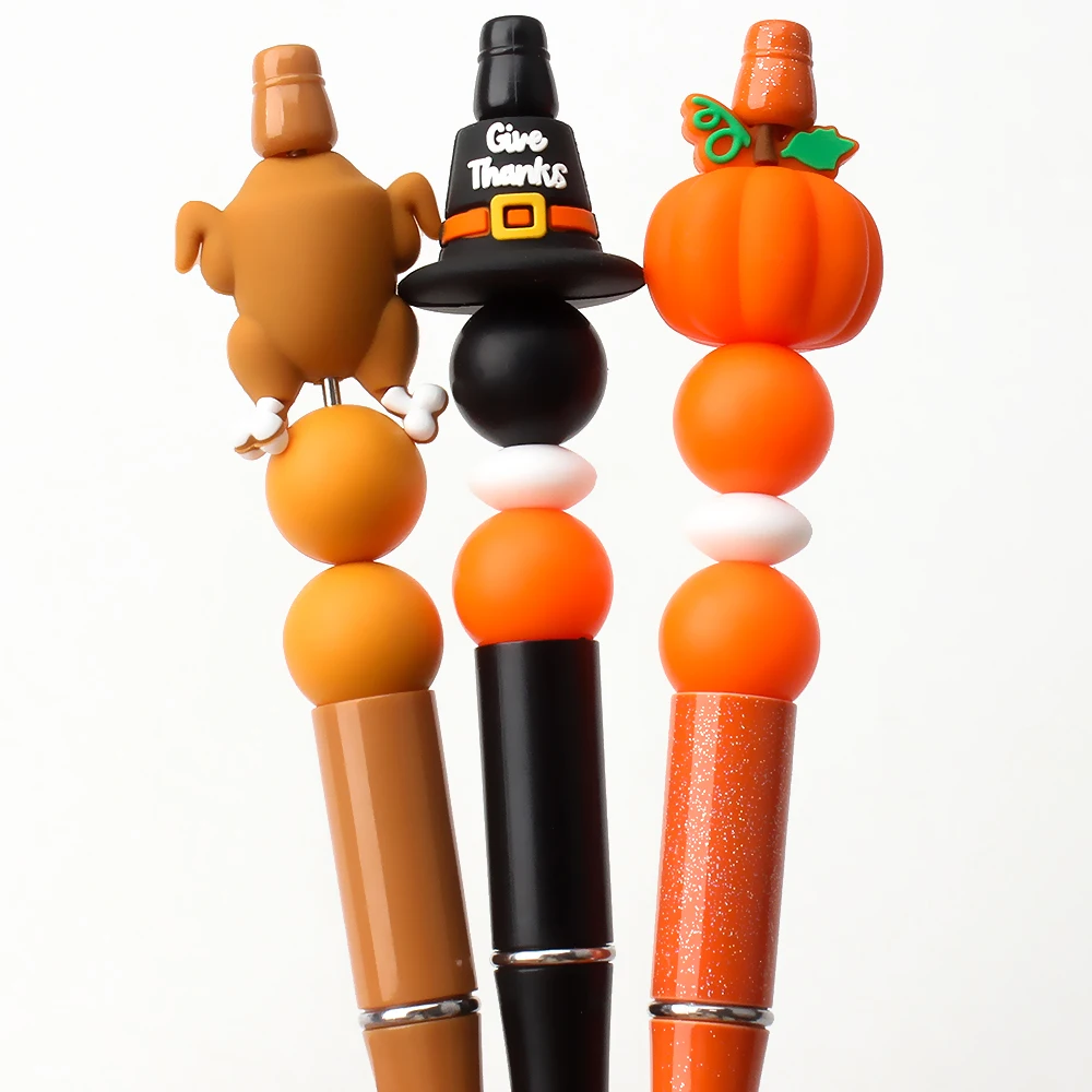 5/10/20 قطعة الشكر سيليكون الخرز ثلاثية الأبعاد اليقطين تركيا البؤري الخرز للمجوهرات اسهم المفاتيح سوار صنع القلم ديكور