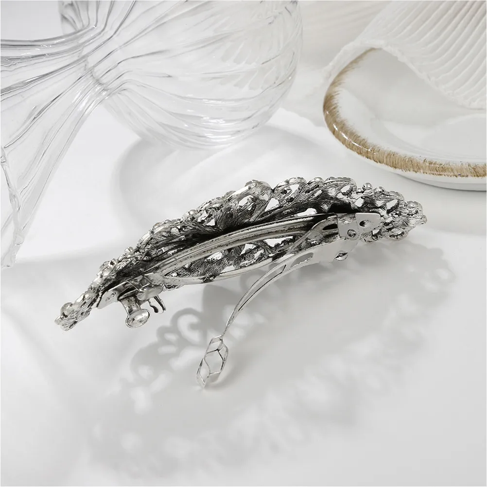 

2Pcs Spring Vintage Flower Hair Clips Women Rhinestone Crystal Decorative Barrettes Elegant Hair Accessories Barrettes for Women