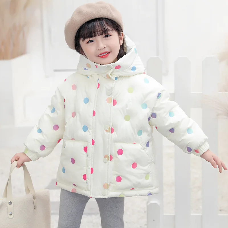 

Winter girls cotton coat thick warm hooded down jacket Low price promotion new 0-7 year old Middle small Childe Quality clothing