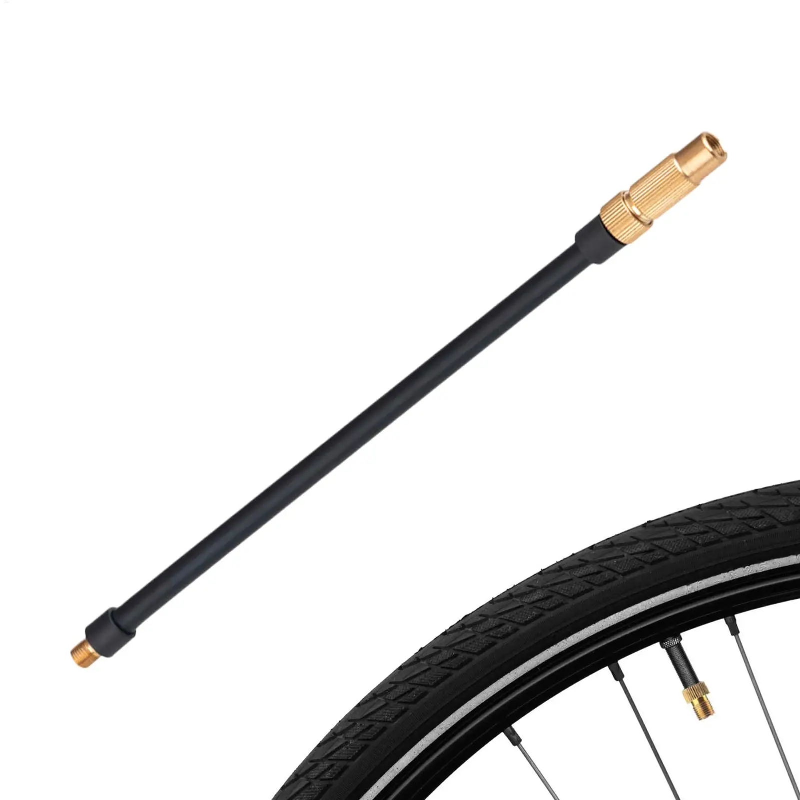 

Шланг велосипедного насоса с двойным клапаном, широкая посадка, простой в использовании шланг насоса для накачивания шин для грузовиков, внедорожников, седанов, начинающих, профессионалов, дорог