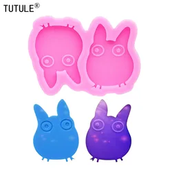 Shiny Totoro DIY earrings Silicone Mold kawaii Polymer Clay Epoxy Keychain Mold Cartoon cake Fondant Chocolate Silicone Mold