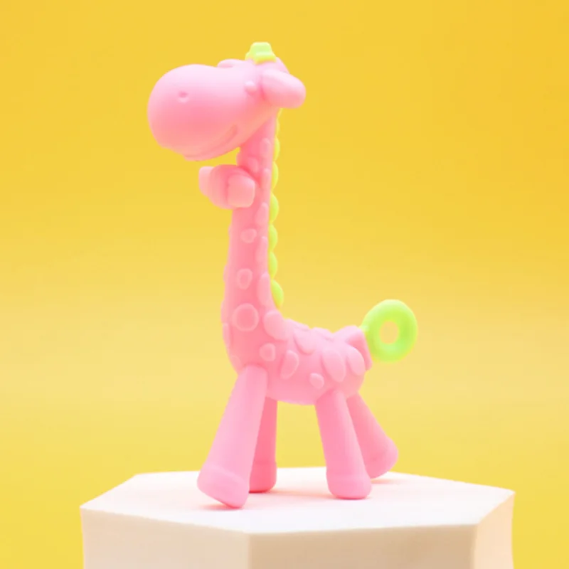 1/50pcs Silicone Toys Baby Silicone Giraffe Teethingers Children Cartoon Biting Gum Baby Teething Stick Toys Mother
