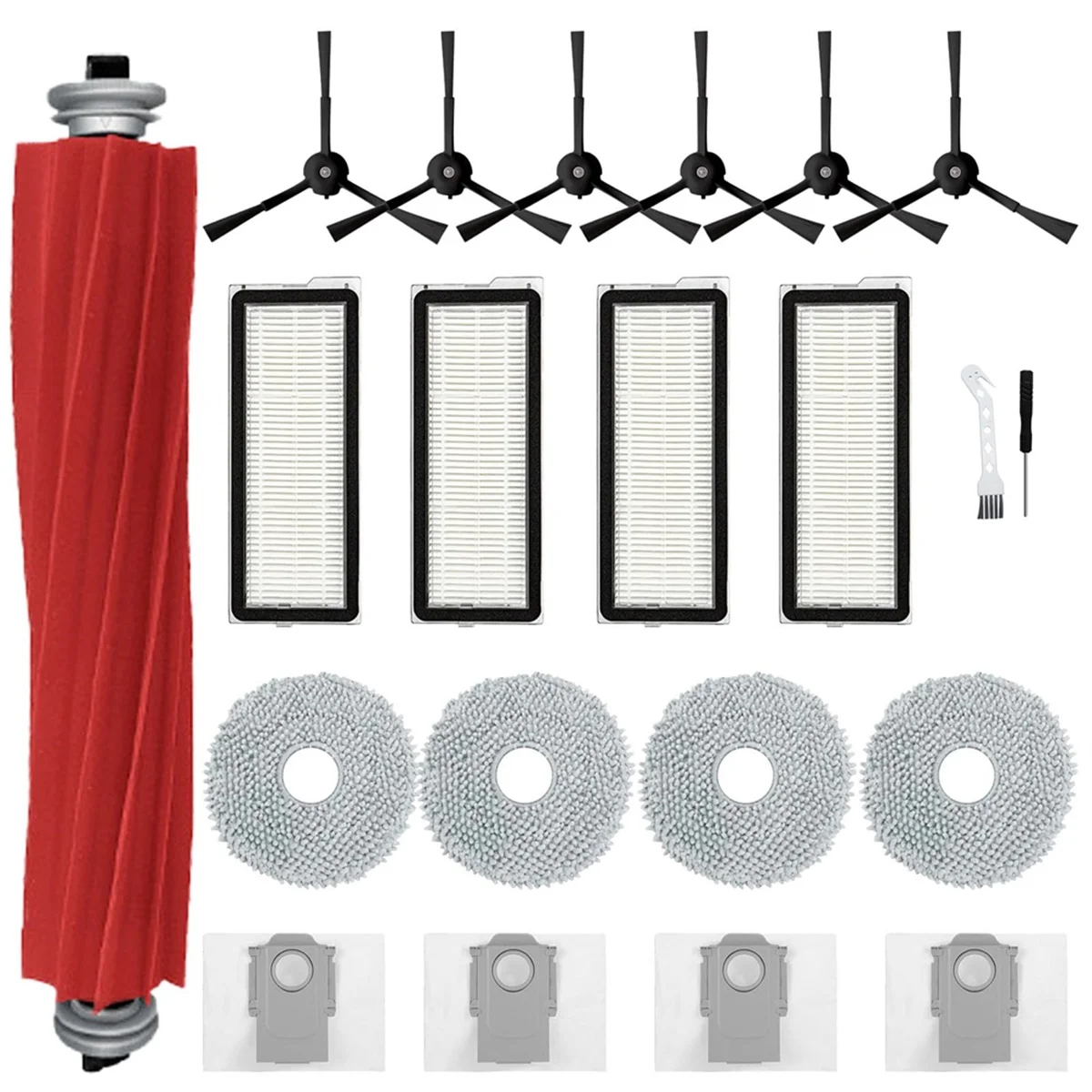 

A17F-Vacuum Accessories for Roborock Qrevo S/Qrevo Pro/Qrevo MaxV Cleaner Robot Mop Cloth Pads Vacuum Dust Bags Hepa Filters
